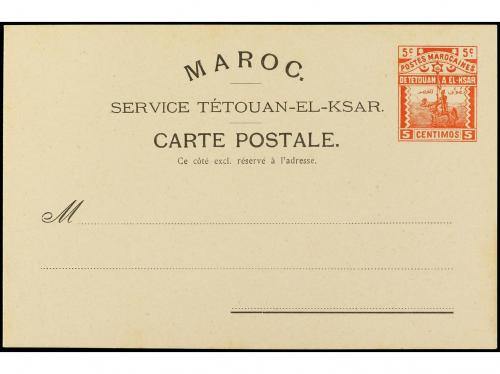 ✉ MARRUECOS. 5 céntimos rojo. Entero Postal del Servicio Loc