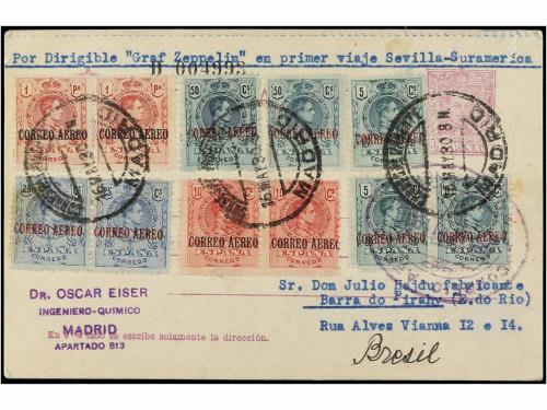 ✉ ESPAÑA. Ed. 57. 1930. MADRID a BRASIL. Entero Postal de 15