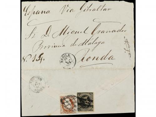 ✉ FILIPINAS. Ed. 20 M, 23. 1871. MANILA a RONDA (España). Fr