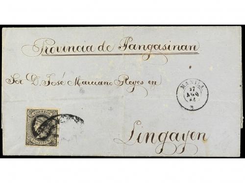 ✉ FILIPINAS. Ed. 17. 1864. MANILA a LINGAYEN. Carta completa