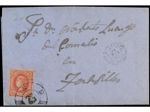 ✉ ESPAÑA. Ed. 64. 1864. Carta de BENAVENTE (Valladolid) a TO
