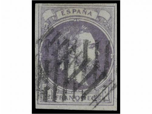 ° ESPAÑA. Ed. 158. 1 real violeta, mat. BARRAS DE TOLOSA dob