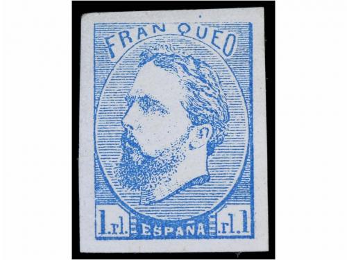 * ESPAÑA. Ed. 156. 1 real azul, grandes márgenes. PIEZA DE L