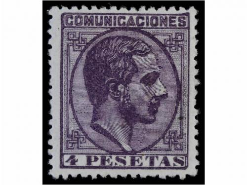 * ESPAÑA. Ed. 198. 4 pesetas violeta, color muy intenso y bi