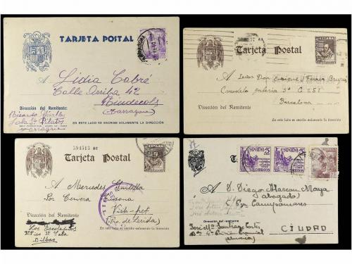 ✉ ESPAÑA GUERRA CIVIL. 1939-50. 4 tarjetas postales, tres de