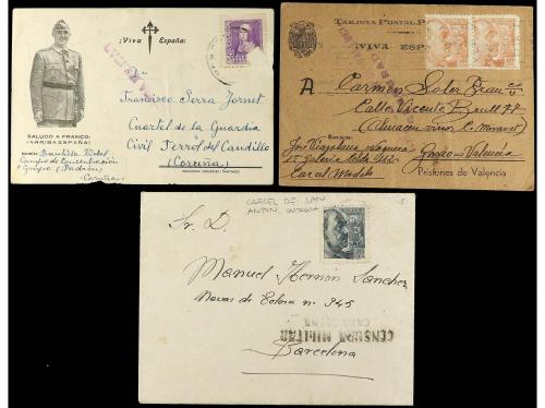 ✉ ESPAÑA GUERRA CIVIL. 1939-40. Carta y dos tarjetas enviada