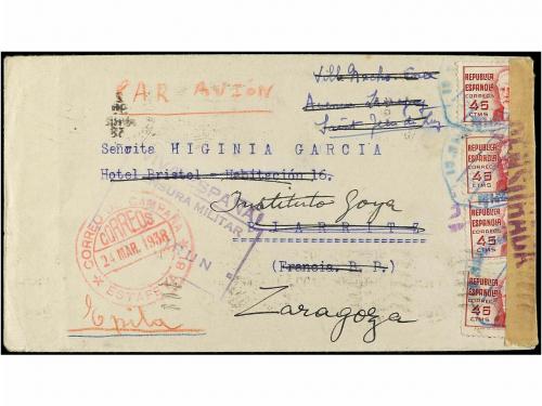✉ ESPAÑA GUERRA CIVIL. 1938. CORREO VÍA "NACHO ENEA". Carta 