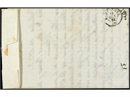 ✉ ESPAÑA. Ed. 133F. 1873. LORCA a BARCELONA. 10 cts. verde F