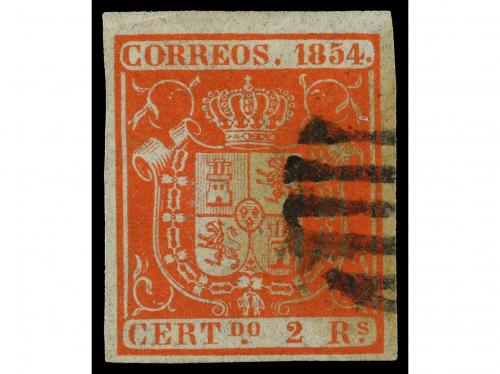 ° ESPAÑA. Ed. 25. 2 reales rojo. PIEZA DE LUJO. Cat. 147&euro;. 