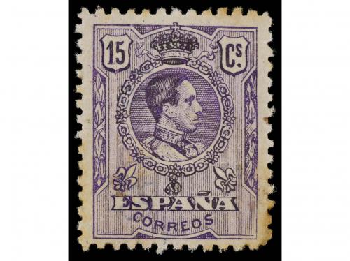 * ESPAÑA. Ed. 270F. 15 cts. violeta. FALSO POSTAL tipo único