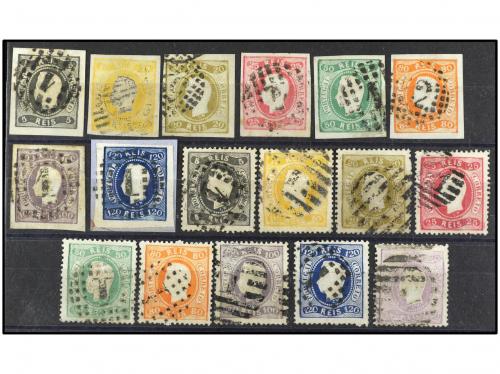 ° PORTUGAL. 1866-1900. DOS fichas con diferentes sellos, alg