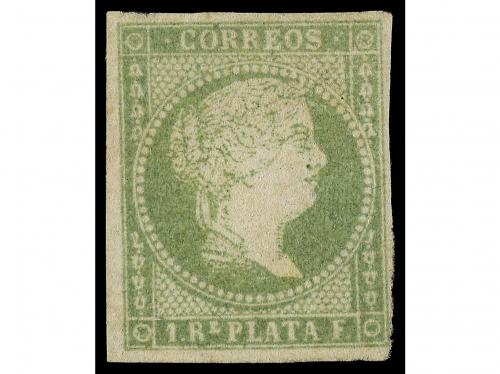 * CUBA. Ant. 5. 1856. 1 real verde amarillento. Muy bonito e
