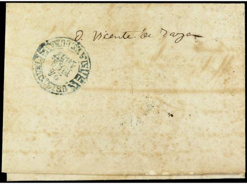 ✉ CUBA. Ant. 4. 1857. HABANA a SAN CRISTÓBAL. Carta certifi