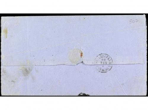 ✉ CUBA. Ant. 8F. 1859. HABANA a PALMA DE MALLORCA. 1 real ve