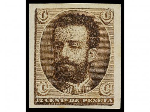 * ESPAÑA. ENSAYOS DE COLOR. 12 cents. de peseta DISEÑO NO AD