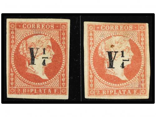 (*) CUBA. Ed. 10. Y 1/4 rojo. 2 sellos con defectos, uno con