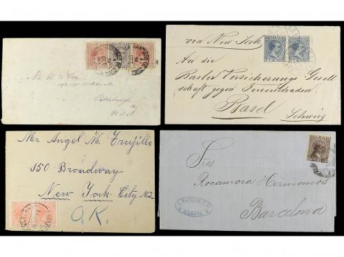 ✉ CUBA. 1890-99. Conjunto de 18 cartas con sellos de ALFONS