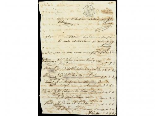 ✉ CUBA. Ant. 8F (6). 1860. DOCUMENTO JUDICIAL con seis sello
