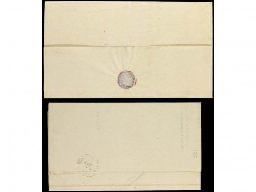 ✉ CUBA. Ed. 32, 33. 1875. Dos cartas con sellos bisectados d