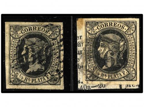 ° Δ CUBA. Ed. 17. 66 s. 1/4 real negro, sello y fragmento co