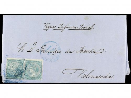 ✉ CUBA. Ant. 14F (2). 1868. HABANA a VALMASEDA (España). 20 