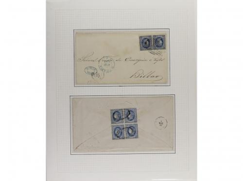 CUBA. EMISIÓN DE 1867. Conjunto de sellos bloques y cartas e