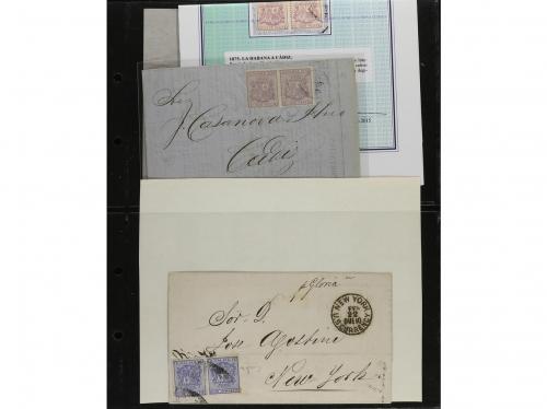 */° ✉ ESPAÑA. EMISIÓN DE 1875. Conjunto de sellos en nuevo y