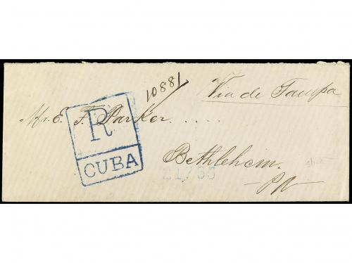 ✉ CUBA. Ed. 112 (10). 1890. HABANA a U.S.A. Carta certificad