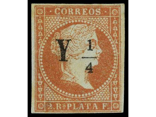 (*) CUBA. Ed. 5A. Y 1/4 s. 2 reales rojo anaranjado, tipo II