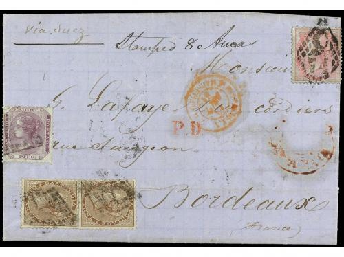 ✉ MAURICIO. 1861. PORT LOUIS (Mauritius) to FRANCE. Entire l