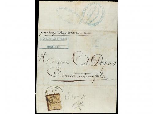 ✉ TURQUIA. 1873. MARSEILLE a CONSTANTINOPLA. Carta circulada