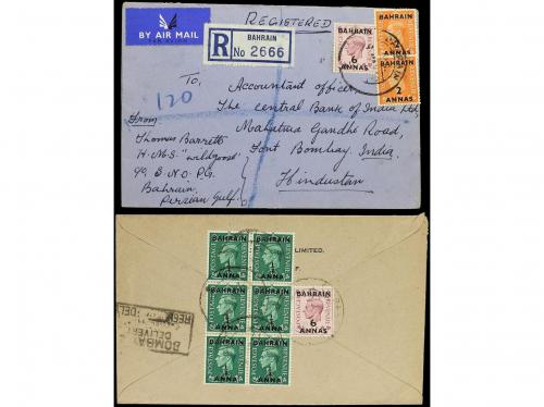 ✉ BAHRAIN. 1940-50. Conjunto de siete cartas de Bahrain y un