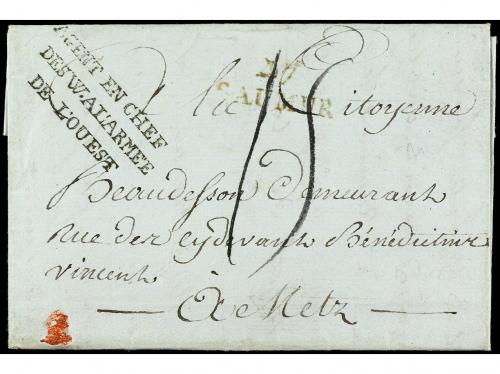 ✉ FRANCIA. (1800 CA.). SAUMUR a METZ. Marca AGENT EN CHEF/DE