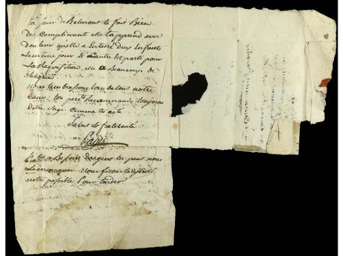 ✉ FRANCIA. 1795. Carta completa con texto, marcas al dorso D