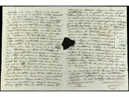 ✉ ESPAÑA. 1823 (11 Abril). Carta escrita desde el CUARTEL GE
