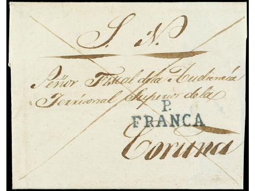 ✉ ESPAÑA: PREFILATELIA. CONJUNTO de 2 sobres, 1827 (29 Nov.)