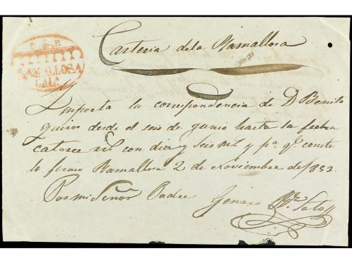 ✉ ESPAÑA: PREFILATELIA. 1853 (2 Noviembre). RECIBO de carter