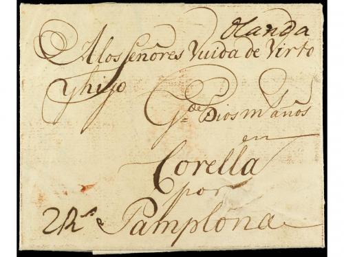 ✉ ESPAÑA: PREFILATELIA. 1755 (6 Marzo). Sobrescrito de AMSTE