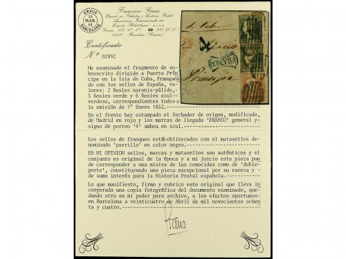 Δ ESPAÑA. Ed. 14, 15, 16. 1852. Fragmento de carta de MADRID