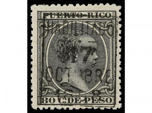 * PUERTO RICO. Ed. 183. 80 cts. negro, habilitado para 1898.