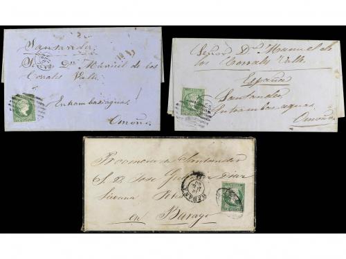 ✉ CUBA. Ant. 7, 8. 1860-61. 6 cartas circuladas a ESPAÑA fra