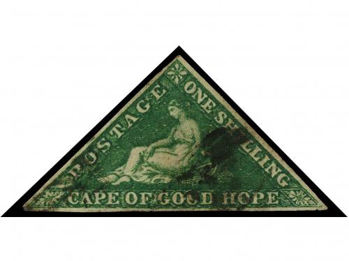 ° CABO DE BUENA ESPERANZA. Yv. 10. 1863. 1 shilling verde es