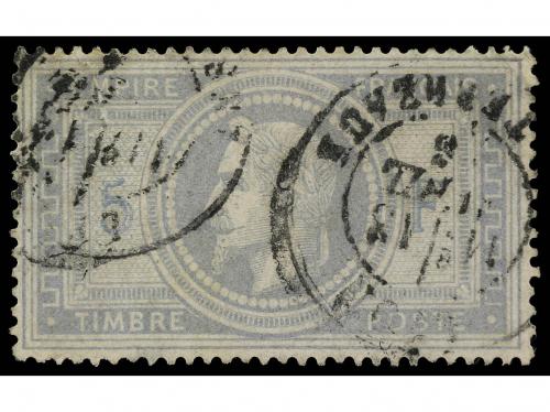 ° FRANCIA. Yv. 33. 1867. 5 Francos violeta gris. Muy buen ej