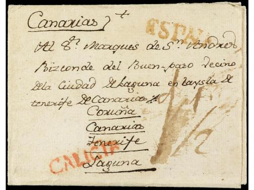 ✉ ESPAÑA: PREFILATELIA. (1795 ca.). Envuelta salida probable