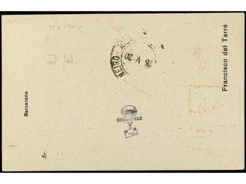 ✉ ESPAÑA. Ed. 488. 1930. Tarjeta Postal de BARCELONA a BRASI
