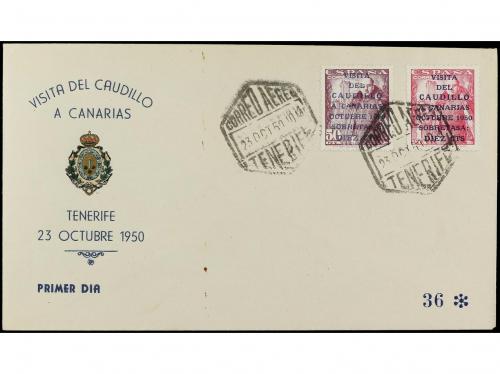 ✉ ESPAÑA. Ed. 1083A/B. 1950 (23 octubre). CANARIAS correo pr