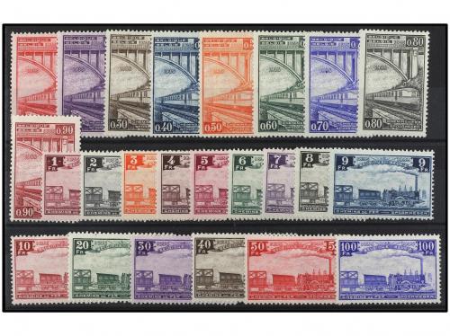 * BELGICA. Yv. 178/201. 1935. PAQUETES POSTALES. Trenes. 24 