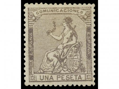* ESPAÑA. Ed. 138. 1 peseta gris. LUJO. Cert. EXFIMA (1981).