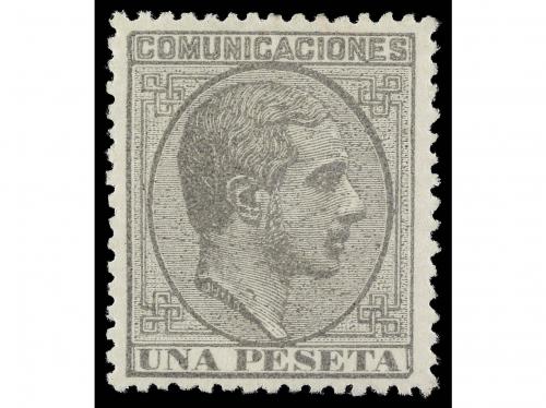 * ESPAÑA. Ed. 197. 1 peseta gris. PIEZA DE LUJO. Cat. 130&euro;. 