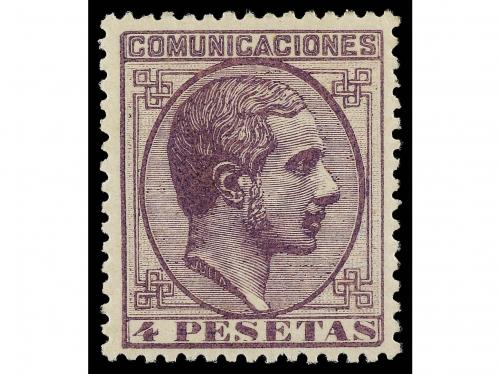 * ESPAÑA. Ed. 198. 4 pesetas violeta. PIEZA DE LUJO. Cert. G